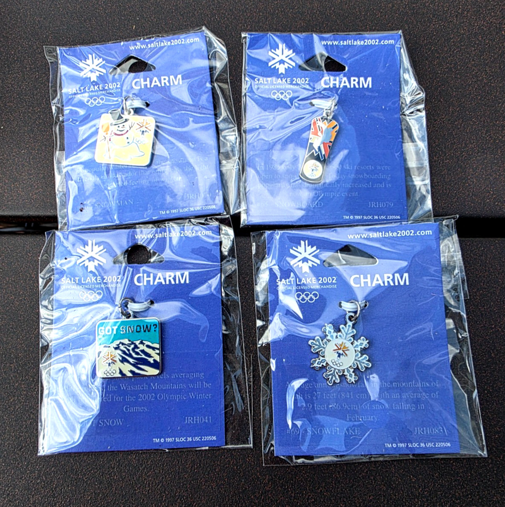 Lot of 4 New 2002 Olympic Charms 2002 Salt Lake City US Winter
